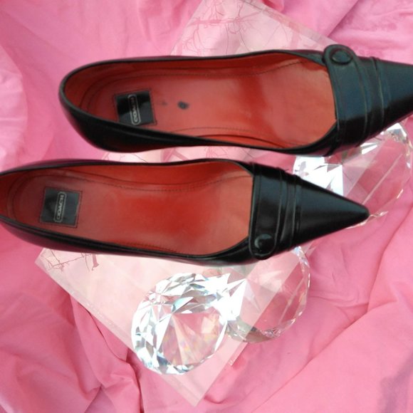 Coach black leather pumps heels 7.5 - Picture 2 of 7